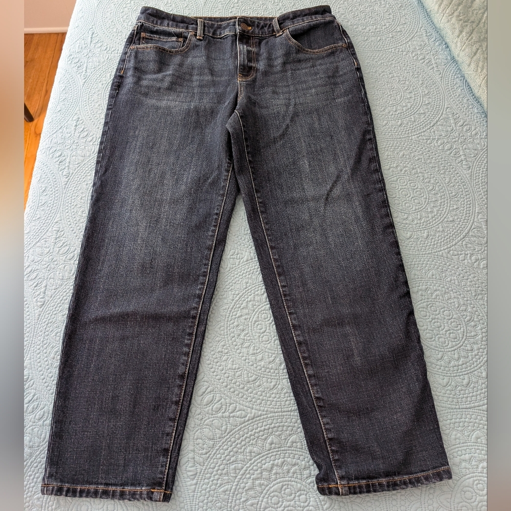 Talbots Dark Blue Denim Everyday Relaxed Jeans Sz 12